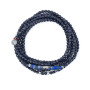 Collier et Bracelet 6 tours Nadège Navy Blue, Têtes Blondes