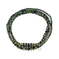 Collier et Bracelet 6 tours Crocodile Slim, Têtes Blondes