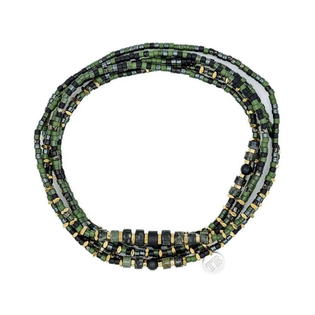 Collier et Bracelet 6 tours Crocodile Slim, Têtes Blondes
