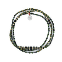 Collier et Bracelet 3 tours Crocodile Slim, Têtes Blondes