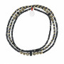 Collier et Bracelet 3 tours Black Panther Slim, Têtes Blondes