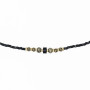 Collier et Bracelet 3 tours Black Panther Slim, Têtes Blondes