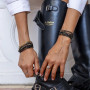 Collier et Bracelet 3 tours Black Panther Slim, Têtes Blondes