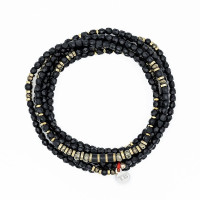 Collier et Bracelet 6 tours Black Panther, Têtes Blondes