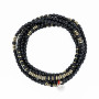 Collier et Bracelet 6 tours Black Panther, Têtes Blondes
