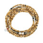 Collier et Bracelet 6 tours Python Caramel, Têtes Blondes