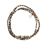 Collier et Bracelet 3 tours Léopard Slim, Têtes Blondes