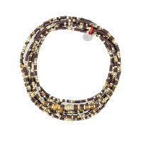 Collier et Bracelet 6 tours Léopard Slim, Têtes Blondes