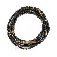 Collier et Bracelet 6 tours Léopard Brun, Têtes Blondes
