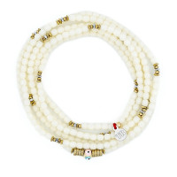 Collier et Bracelet 6 tours Nazar Vanille, Têtes Blondes