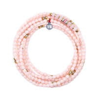 Collier et Bracelet 6 tours New Vir Rose Guimauve, Têtes Blondes