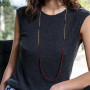 Collier et Bracelet 6 tours Caroline Rouge Cerise, Têtes Blondes