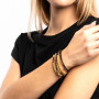 Collier et Bracelet 6 tours Caroline Gold Noir, Têtes Blondes
