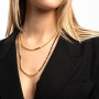 Collier et Bracelet 6 tours Caroline Gold Noir, Têtes Blondes