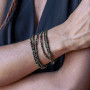 Collier et Bracelet 6 tours Crocodile Jaspe Kambala, Têtes Blondes