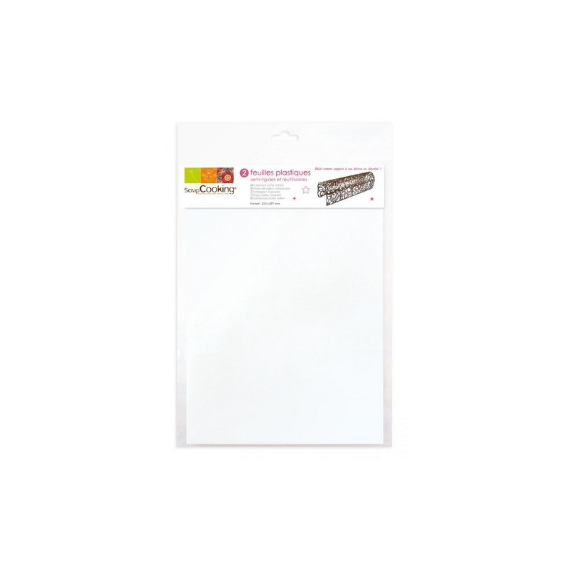 2 feuilles plastiques semi-rigides, Scrapcooking