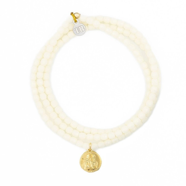 Collier et Bracelet 3 tours Raphaël Gold Vanille, Têtes Blondes