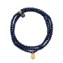 Collier et Bracelet 3 tours Madone Bleu Navy, Têtes Blondes