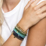 Collier et Bracelet 3 tours Madone Bleu Navy, Têtes Blondes
