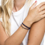 Collier et Bracelet 3 tours Madone Bleu Navy, Têtes Blondes