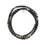 Collier et Bracelet 3 tours Zuri Noir Mat, Têtes Blondes