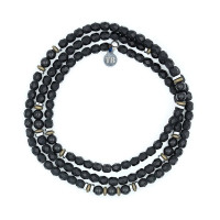 Bracelet Homme 3 tours Magnetic Gentleman Tourmaline Noire, Têtes Blondes