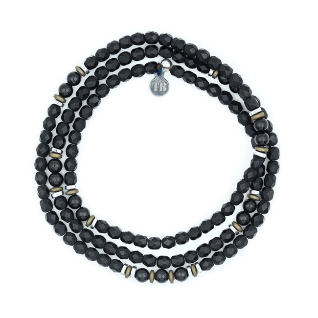 Bracelet Homme 3 tours Magnetic Gentleman Tourmaline Noire, Têtes Blondes