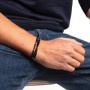 Bracelet Homme 3 tours Magnetic Gentleman Tourmaline Noire, Têtes Blondes