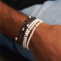 Collier et Bracelet 3 tours Gentleman Silver Pepper, Têtes Blondes