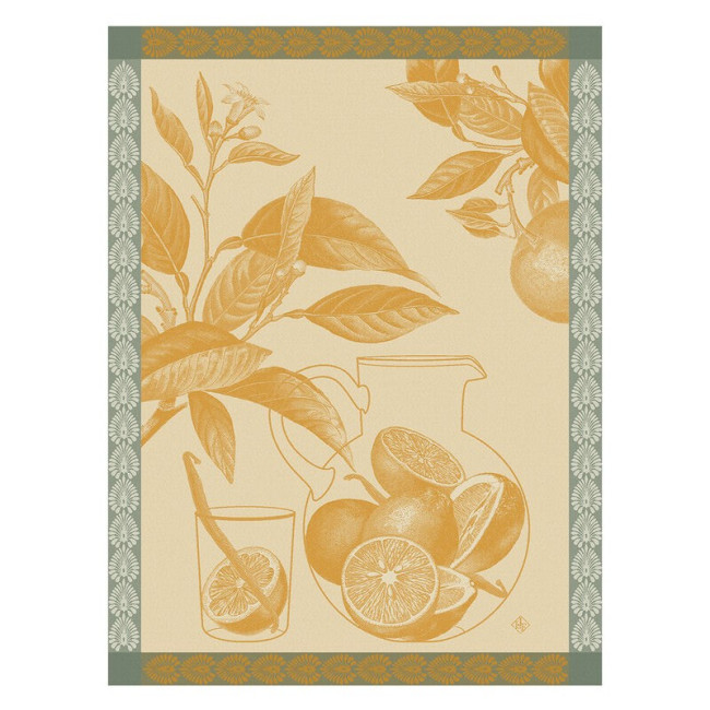 Torchon Eaux d'Agrumes Mandarine, Le Jacquard Français