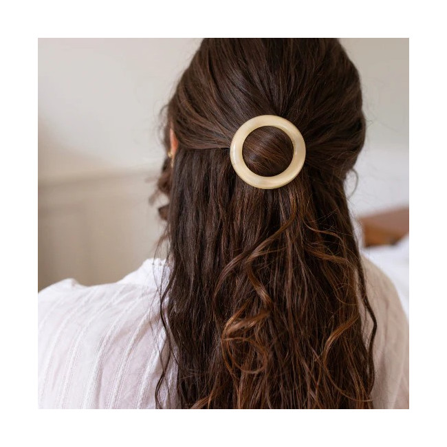 Barrette Ronde Opaline Ivoire, Bachca