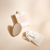 Miroir de sac en bois avec étui, Bachca