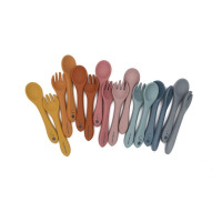 Set de cuillère et fourchette colorées en silicone, The Cotton Cloud