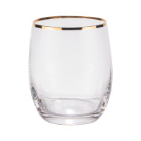 Coffret 6 gobelets Waterfall Filet Or, Crystal Bohemia