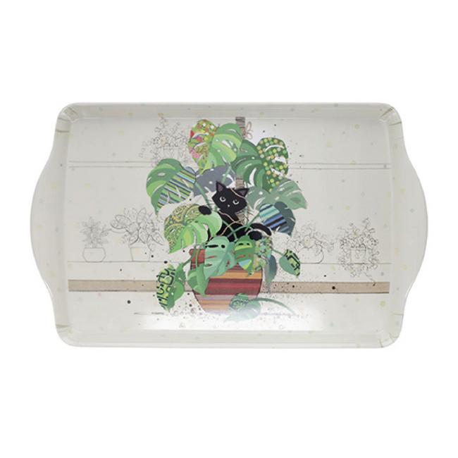 Grand plateau en mélamine Bug Art Chaton Monstera, Kiub