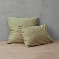 Taie d'oreiller Percale Vert Herbe, Sylvie Thiriez