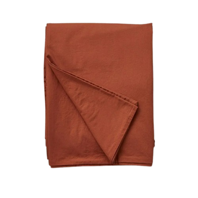 Housse de couette Percale Orange Argile, Sylvie Thiriez