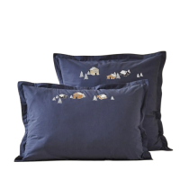 Taie d'oreiller Percale Au Cœur de La Vallée Pierre Bleue, Sylvie Thiriez