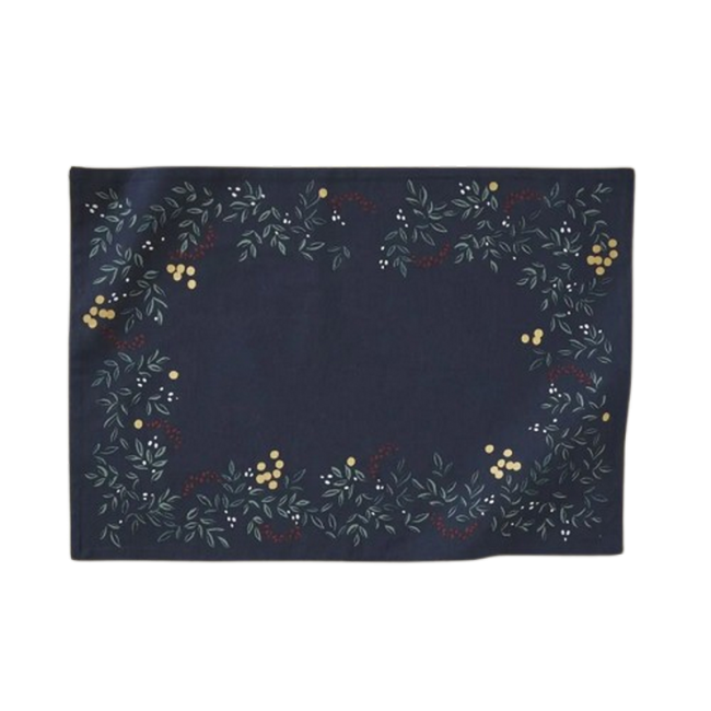Set de table Lueur d'Hiver Bleu Ardoise, Sylvie Thiriez
