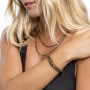 Collier et Bracelet 3 tours Toni Hématite Gold, Têtes Blondes