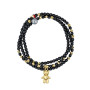 Collier et Bracelet 3 tours Doudou Dédé Noir, Têtes Blondes