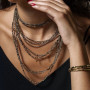 Collier et Bracelet 3 tours Spike Gold Quantic, Têtes Blondes
