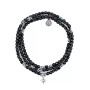 Collier et Bracelet 3 tours Starlight Silver Noir, Têtes Blondes