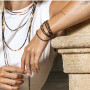 Collier et Bracelet 6 tours Max Gold Noir, Têtes Blondes