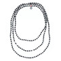 Collier et Bracelet 6 tours Max Silver Noir, Têtes Blondes
