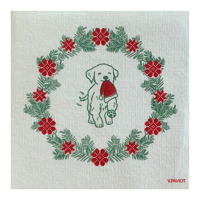 Serviettes en papier Chien Bonnet, Françoise PAVIOT
