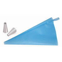 Kit poche pâtissière réutilisable Grand Modèle + 2 douilles inox, Gobel