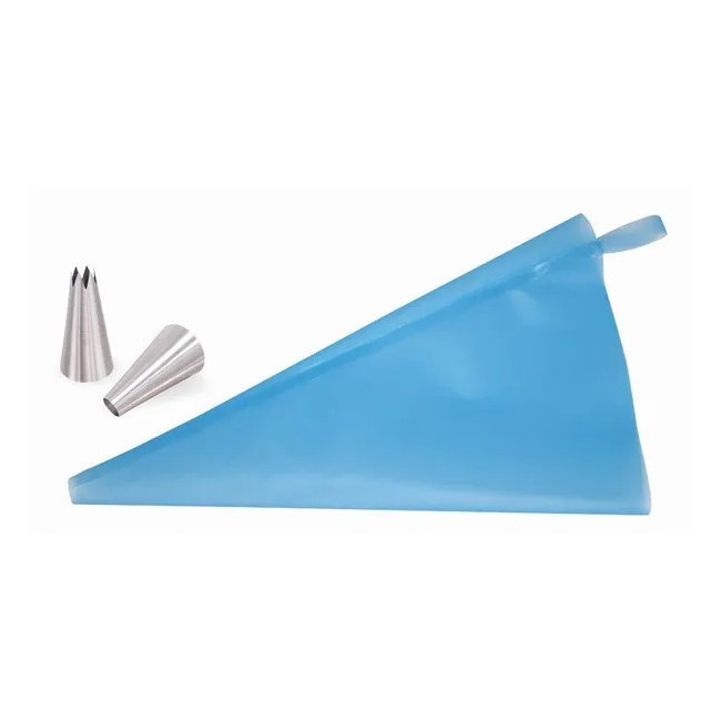 Kit poche pâtissière réutilisable Grand Modèle + 2 douilles inox, Gobel