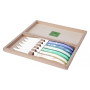 Coffret 6 couteaux à steak Berlingot panaché Bleu Vert, Claude Dozorme