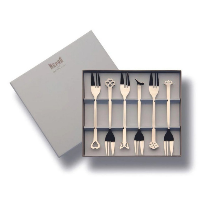 Coffret de 6 Fourchettes à gâteaux Evento, Mepra